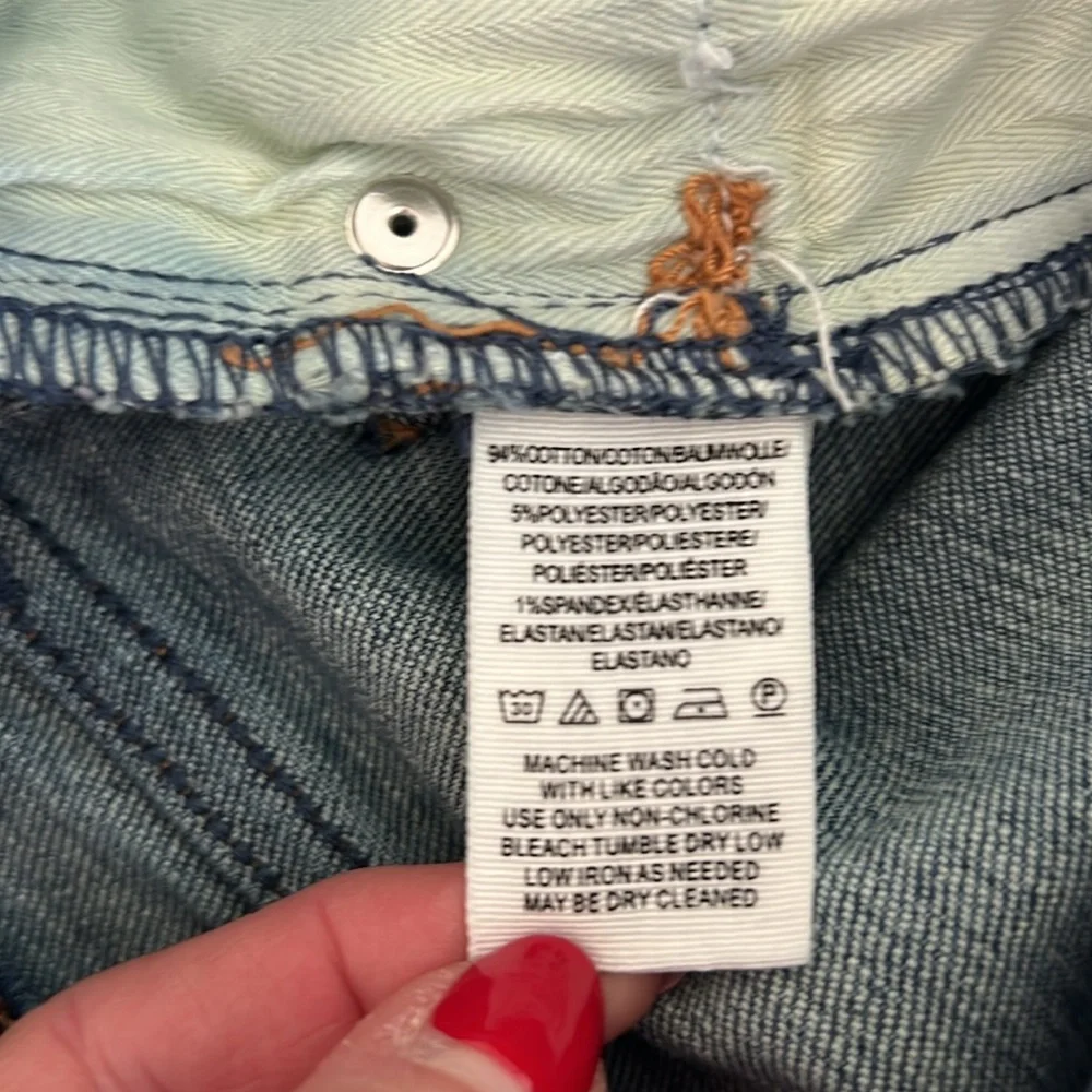 Free People Split Fray Hem Light Wash Jeans - Picture 6 of 8